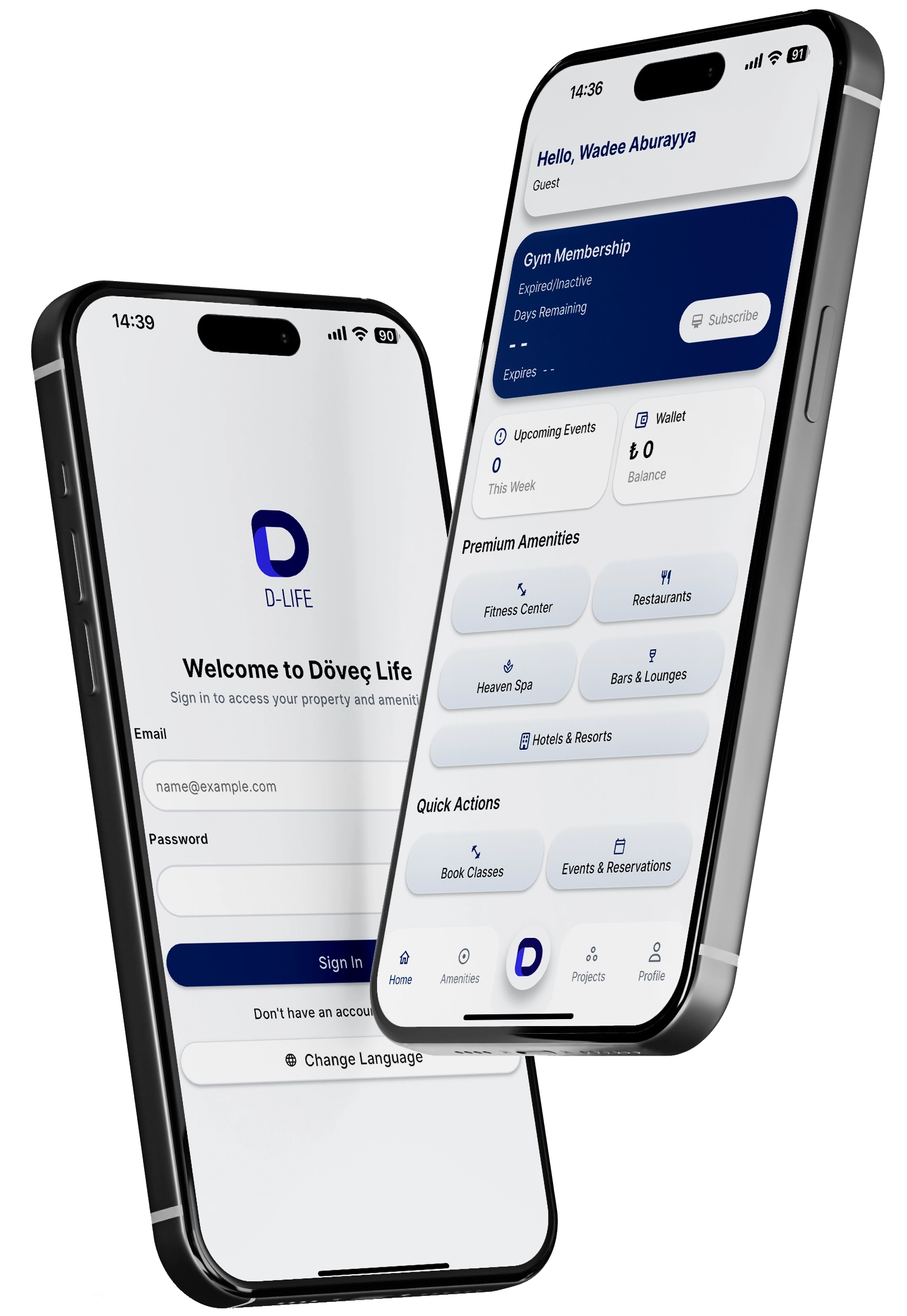 Döveç Life Mobile App Interface